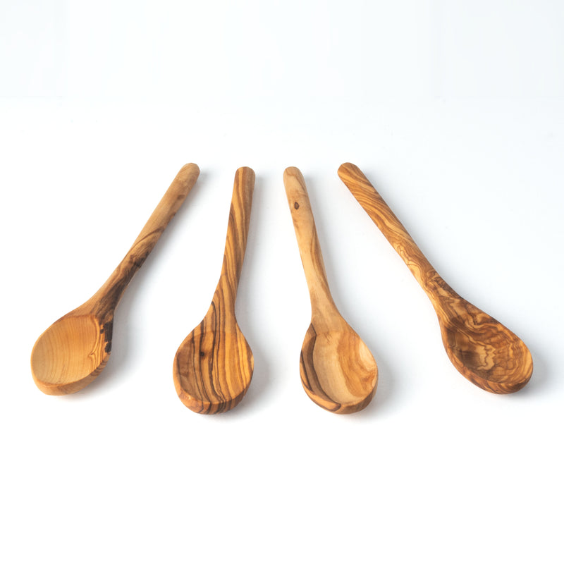 Handmade Olive Wood Spoon Set (4-Piece)