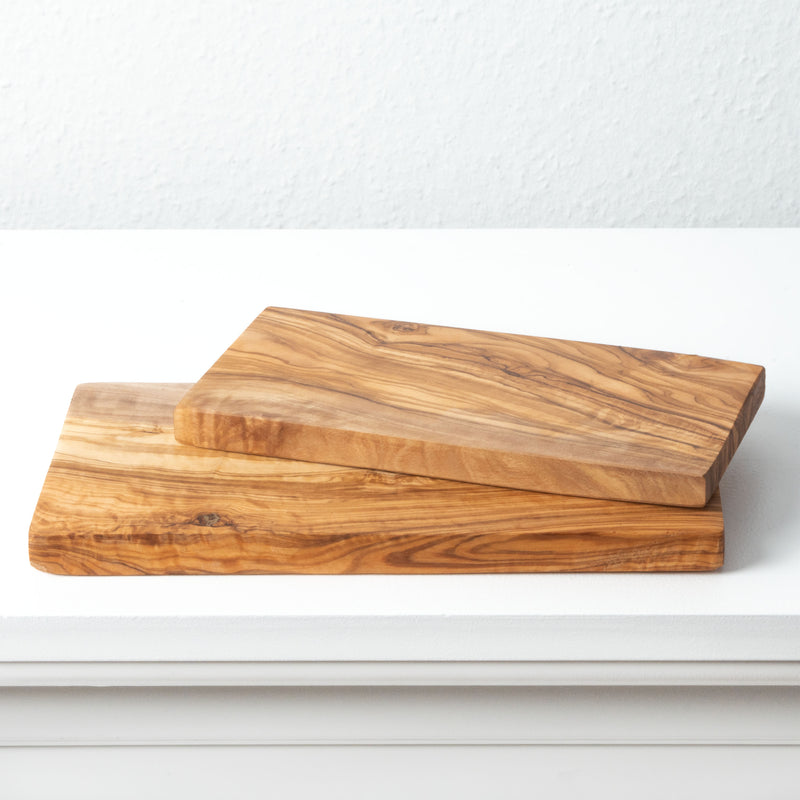 Handmade Olive Wood Cutting Board Set – Rectangular (2-Piece)