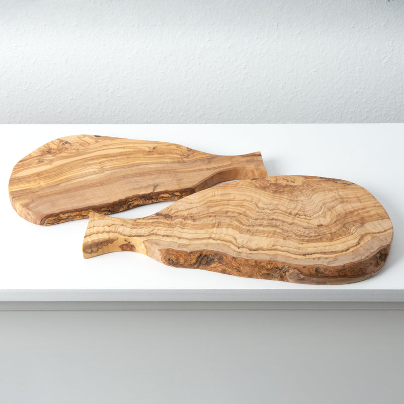 Handmade Olive Wood Cutting Board Set with Handle – Irregular (2-Piece)