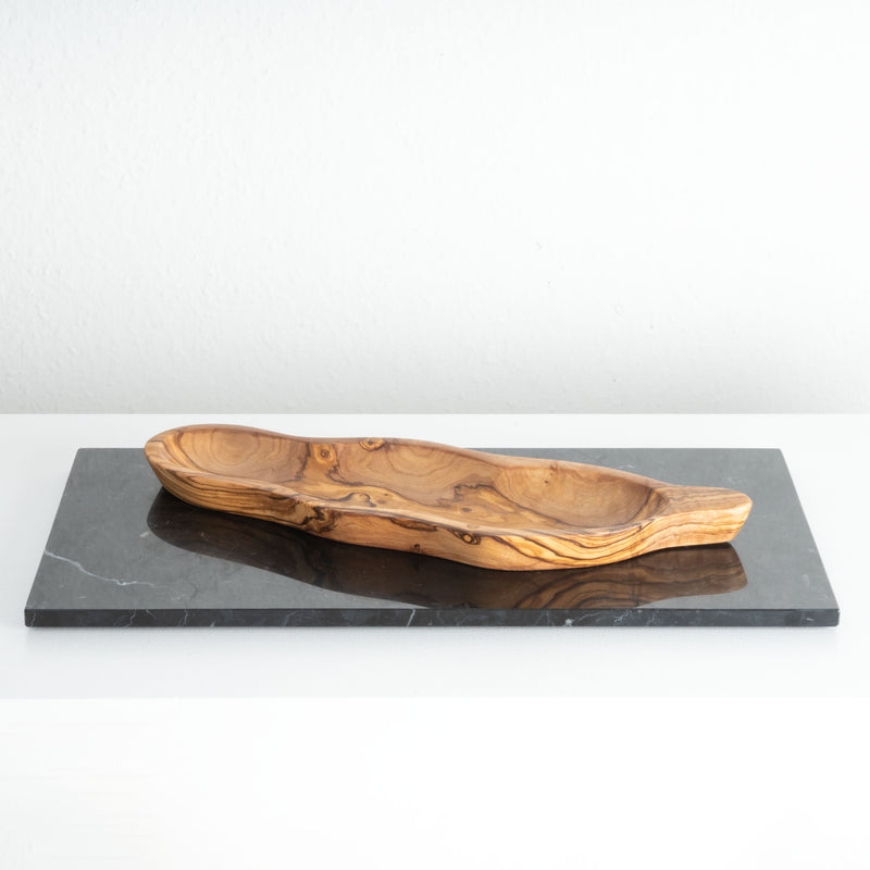 Handmade Olive Wood Plate – Leaf Shape