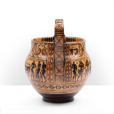 Geometric Greek Vase with Scene of the Mares of Diomedes