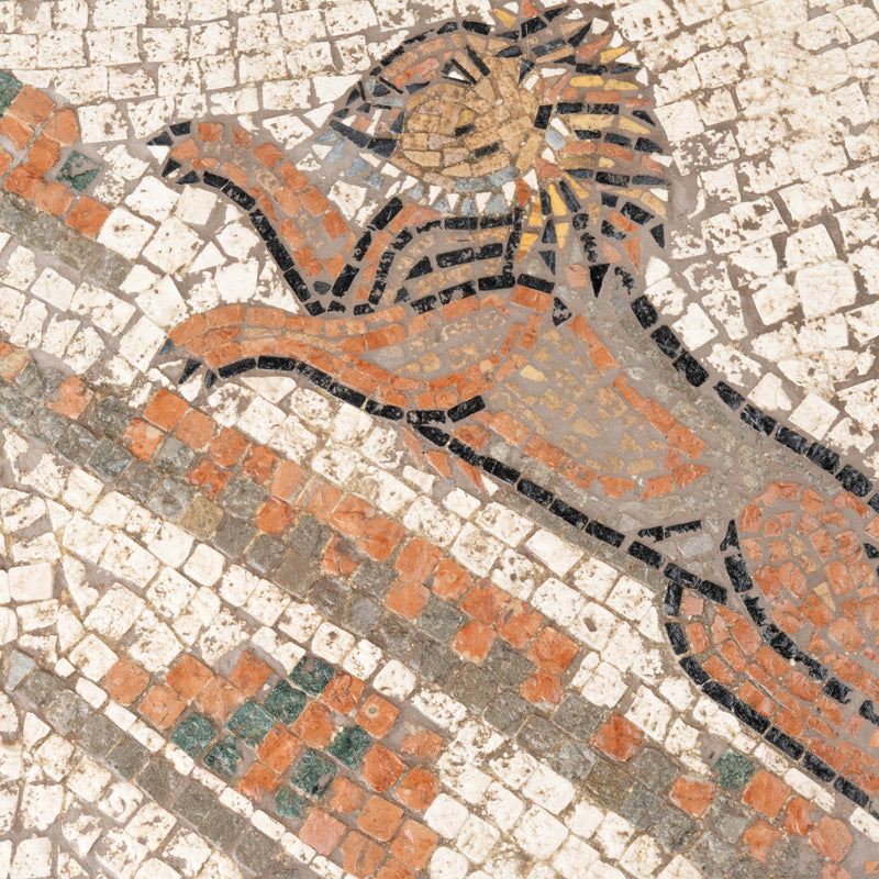 Lion - Marble Mosaic Fragment