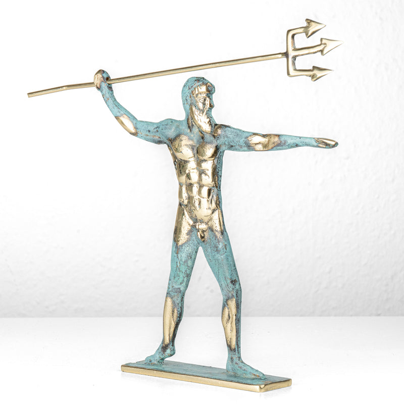 Poseidon Greek God of the Sea with Trident Brass Sculpture – The ...