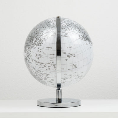 Silver Earth World Globe