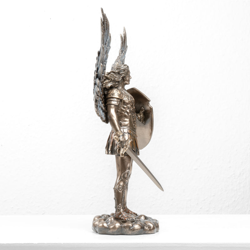 St. Michael the Archangel Sculpture – Defender of Heaven (Cold Cast Bronze Statue, Small)
