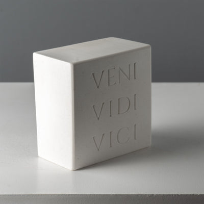 Veni Vidi Vici Bookend – Roman Inscription Sculpture