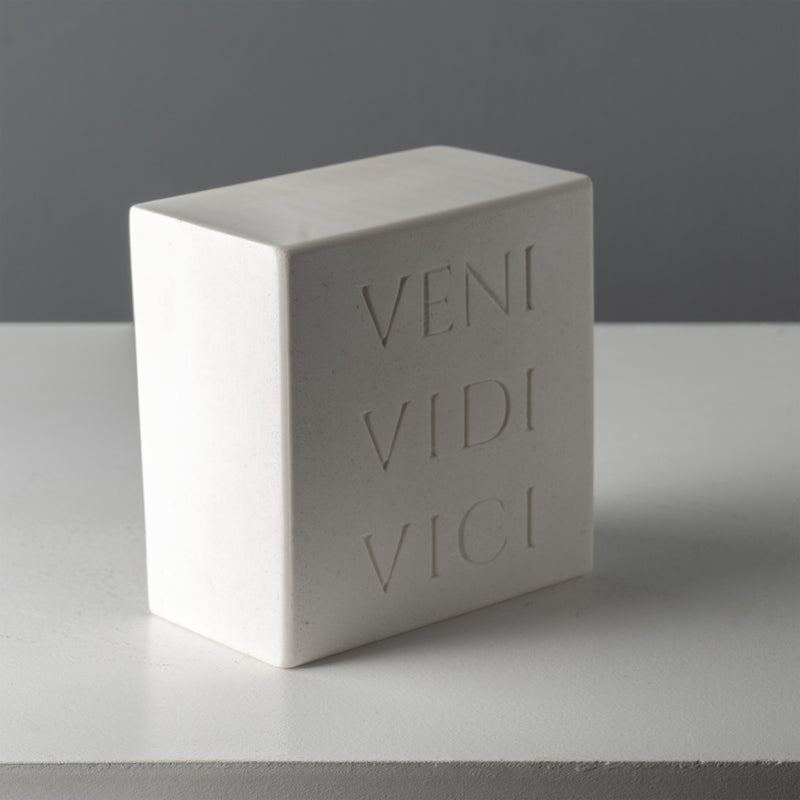 Veni Vidi Vici Bookend – Roman Inscription Sculpture