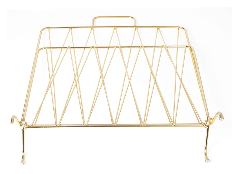 Magazine Rack "Diamond Raster" – Gold Plated Metal