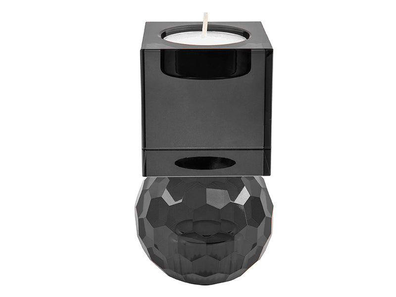 Luxury Black Candle Holder – Medium Squared Glass Art