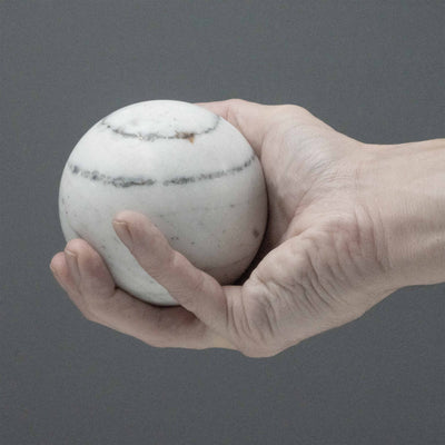 White Marble Ball Sculpture (Small Sphere)