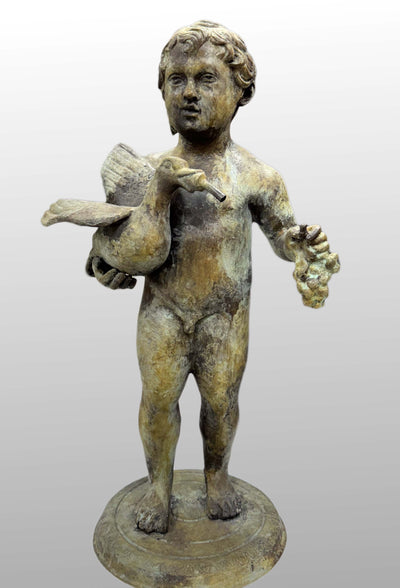 Putti Children Bronze Statue in Pair