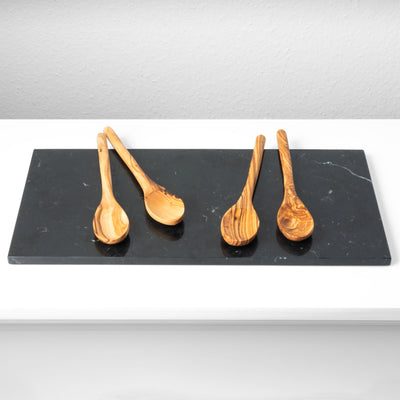 Handmade Olive Wood Spoon Set (4-Piece)