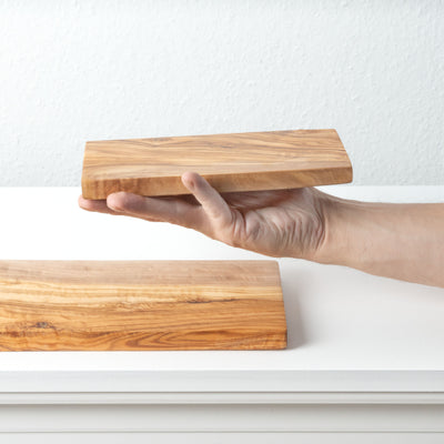 Handmade Olive Wood Cutting Board Set – Rectangular (2-Piece)