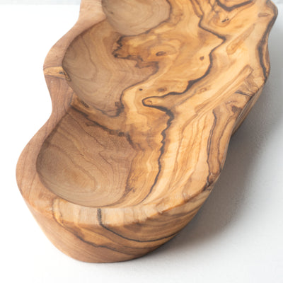 Handmade Olive Wood Plate – Leaf Shape