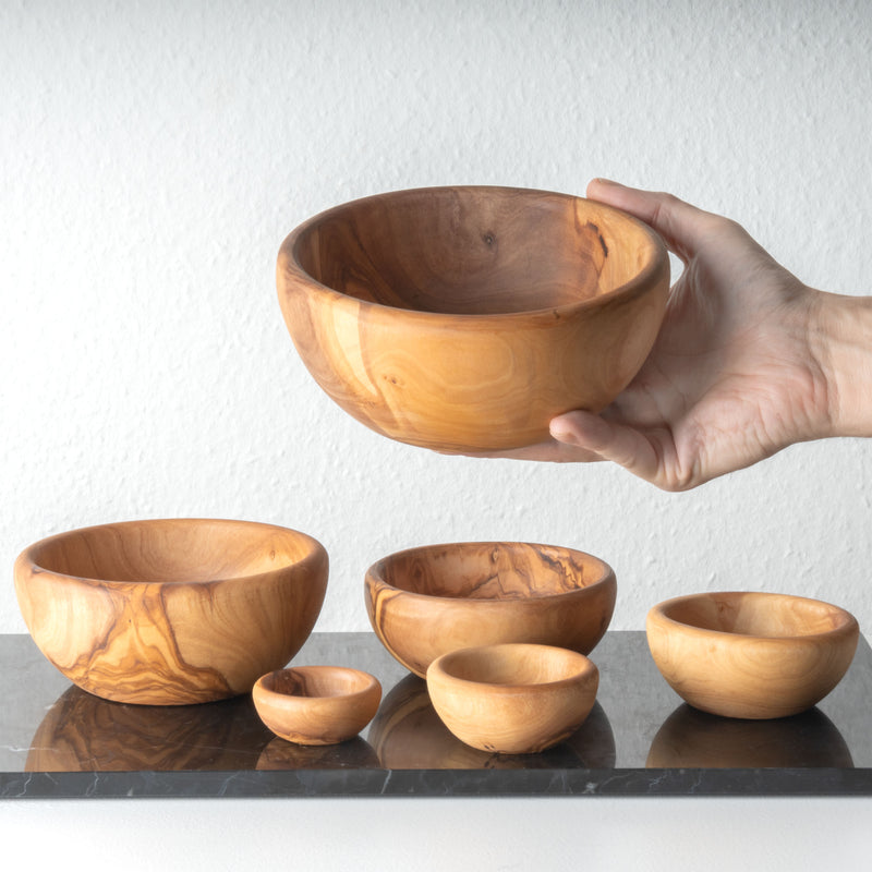 Handmade Olive Wood Bowl Set (6-Piece)