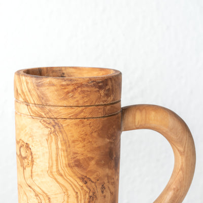 Handmade Olive Wood Beer Glass Set (2-Piece)