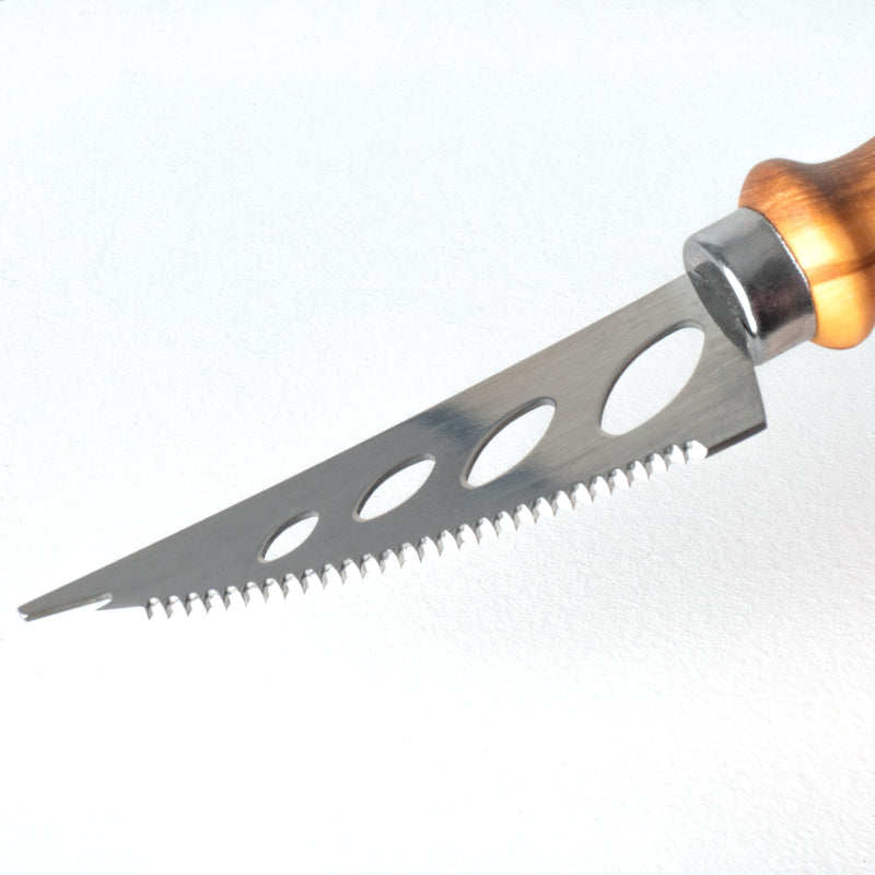 Handmade Olive Wood & Metal Cheese Knife Set (5-Piece)