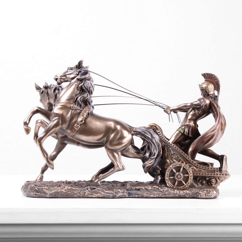 Ben-Hur Roman Chariot Statue (Gladiator - Cold Cast Bronze Sculpture)