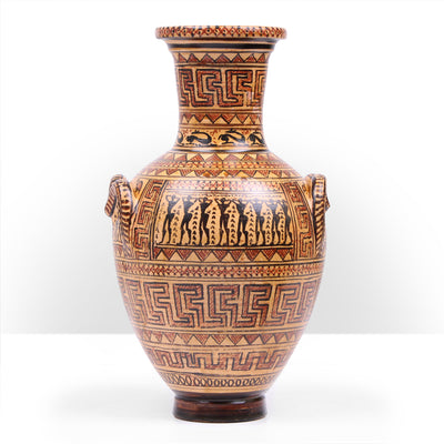 Geometric Greek Vase with Intricate Motifs