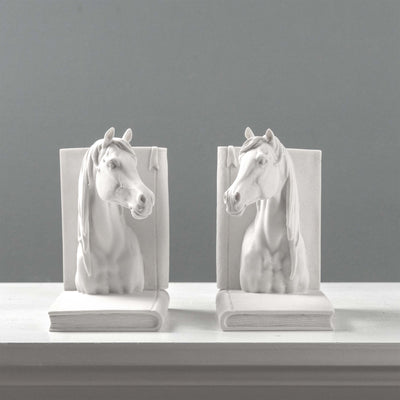 Horse Head Bookends – Pair of Equestrian Busts