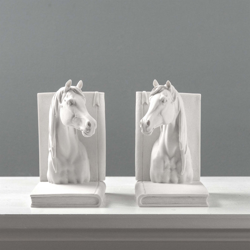 Horse Head Bookends – Pair of Equestrian Busts