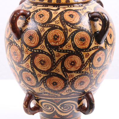 Minoan Greek Vase with Geometric Art Painting