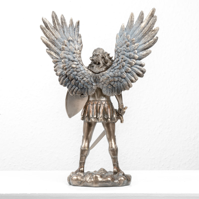 St. Michael the Archangel Sculpture – Defender of Heaven (Cold Cast Bronze Statue, Small)