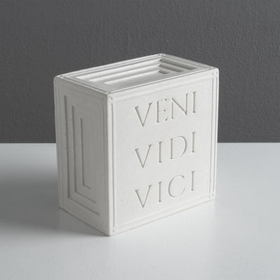 Veni Vidi Vici Bookend – Roman Carved Inscription Sculpture