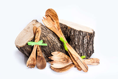 Handmade Olive Wood Salad Set