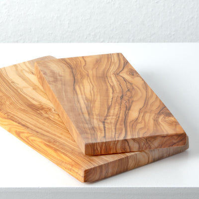 Handmade Olive Wood Cutting Board Set – Rectangular (2-Piece)