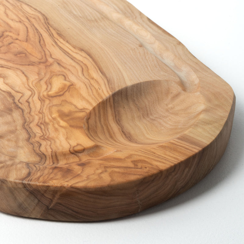 Handmade Olive Wood Cutting Board Set with Groove – Irregular (2-Piece)