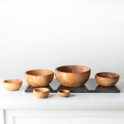 Handmade Olive Wood Bowl Set (6-Piece)
