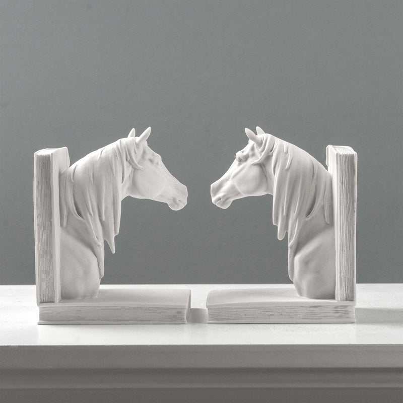 Horse Head Bookends – Pair of Equestrian Busts