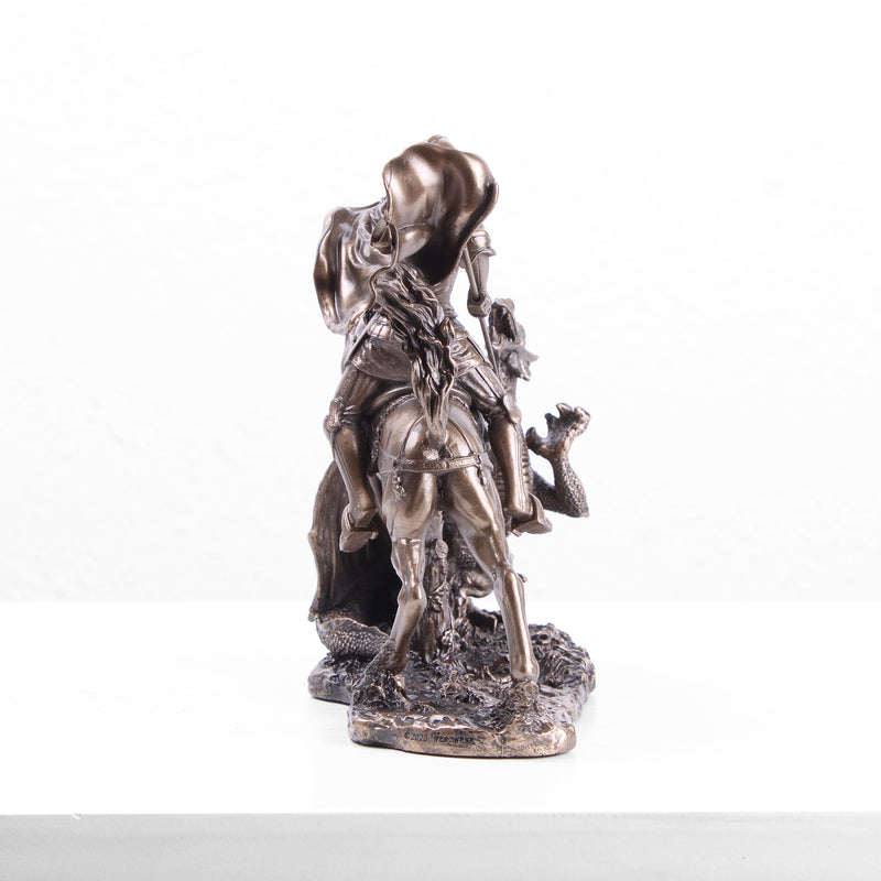 Saint George Killing the Dragon Statue (Small - Cold Cast Bronze Sculpture)