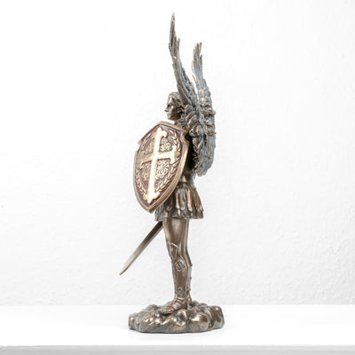 St. Michael the Archangel Sculpture – Defender of Heaven (Cold Cast Bronze Statue, Small)