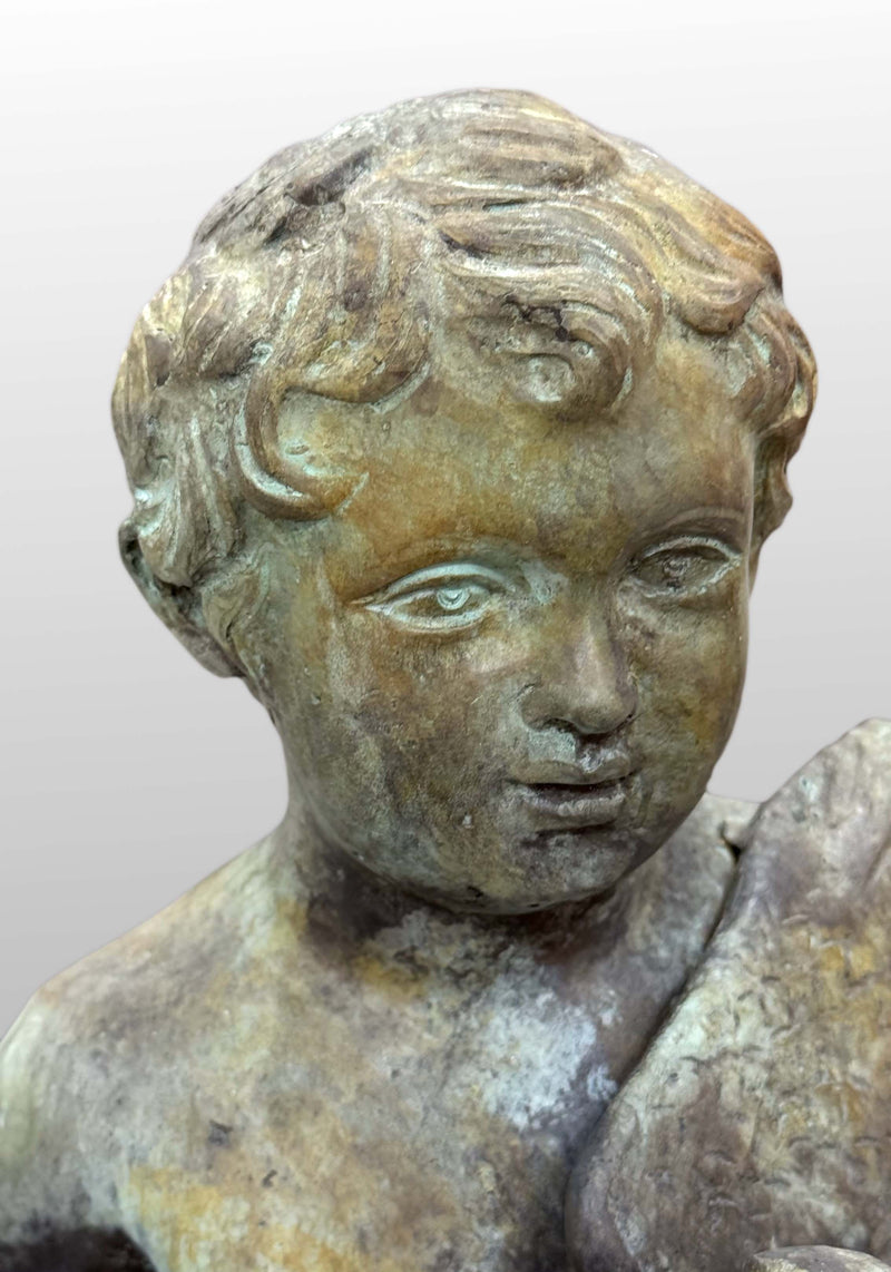 Putti Children Bronze Statue in Pair