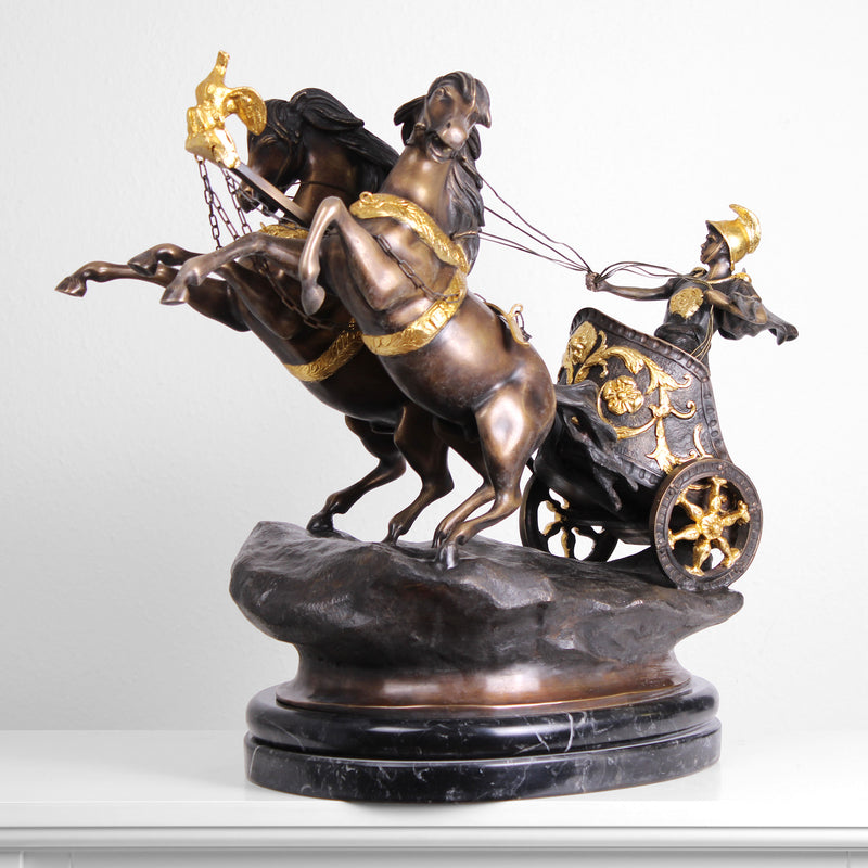 Roman Chariot Bronze Sculpture