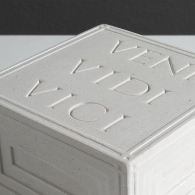 Veni Vidi Vici Bookend – Roman Carved Inscription Sculpture