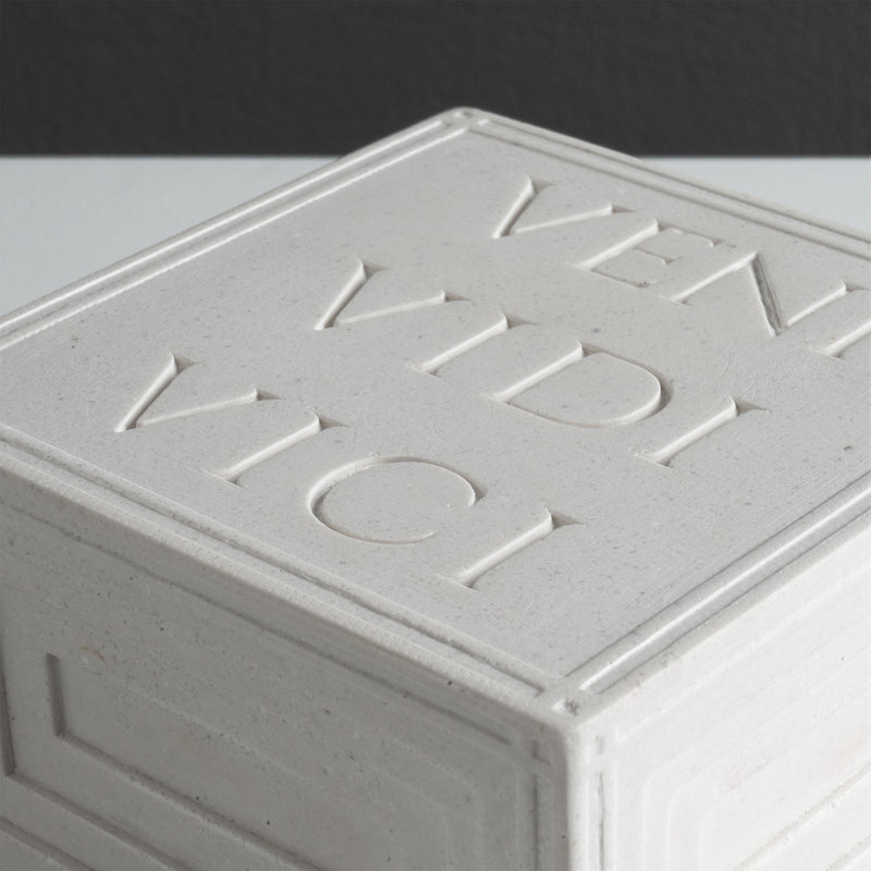 Veni Vidi Vici Bookend – Roman Carved Inscription Sculpture