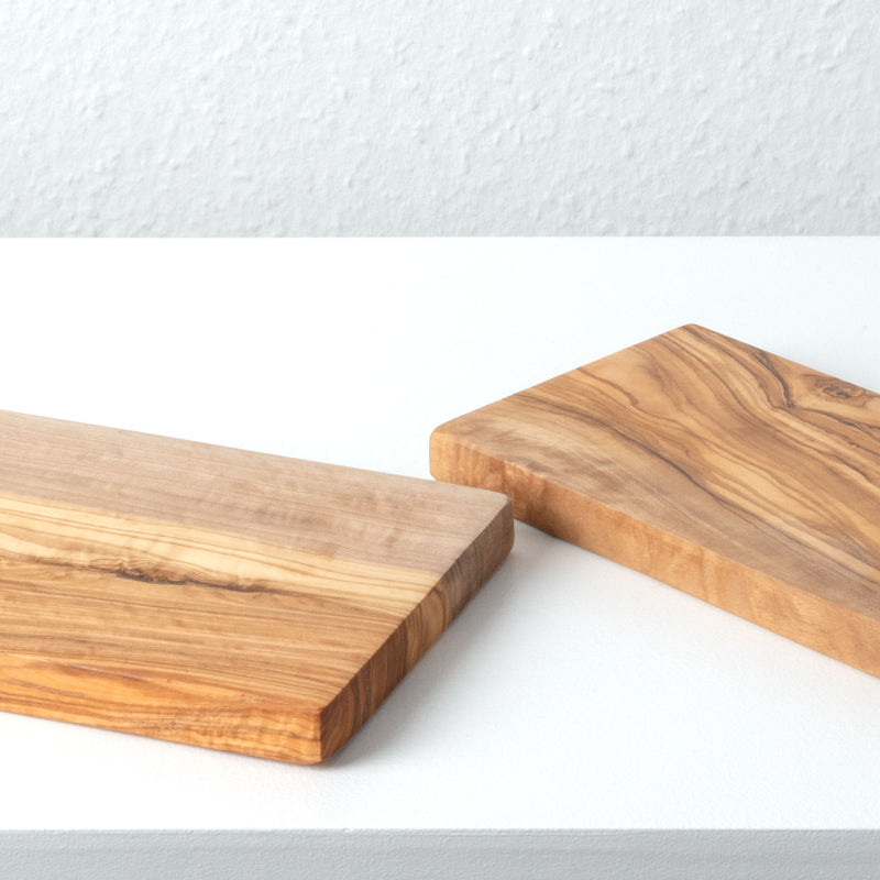 Handmade Olive Wood Cutting Board Set – Rectangular (2-Piece)