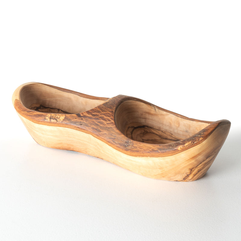 Handmade Olive Wood Plate with 2 Sections