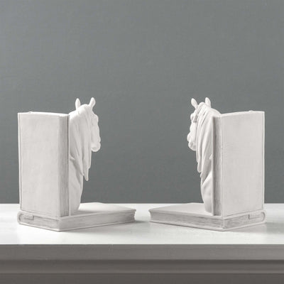 Horse Head Bookends – Pair of Equestrian Busts