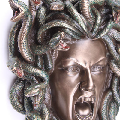 Medusa Head Wall Sculpture (Cold Cast Bronze Statue)