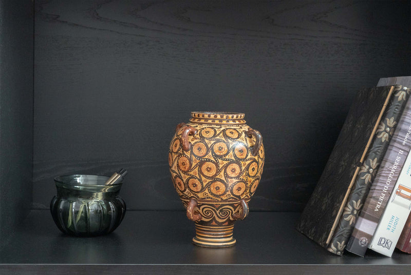 Minoan Greek Vase with Geometric Art Painting