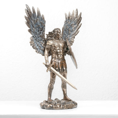 St. Michael the Archangel Sculpture – Defender of Heaven (Cold Cast Bronze Statue, Small)
