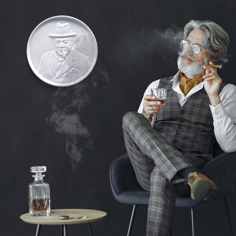 Winston Churchill with Cigar Wall Sculpture – Bas-Relief of the British Bulldog of WWII