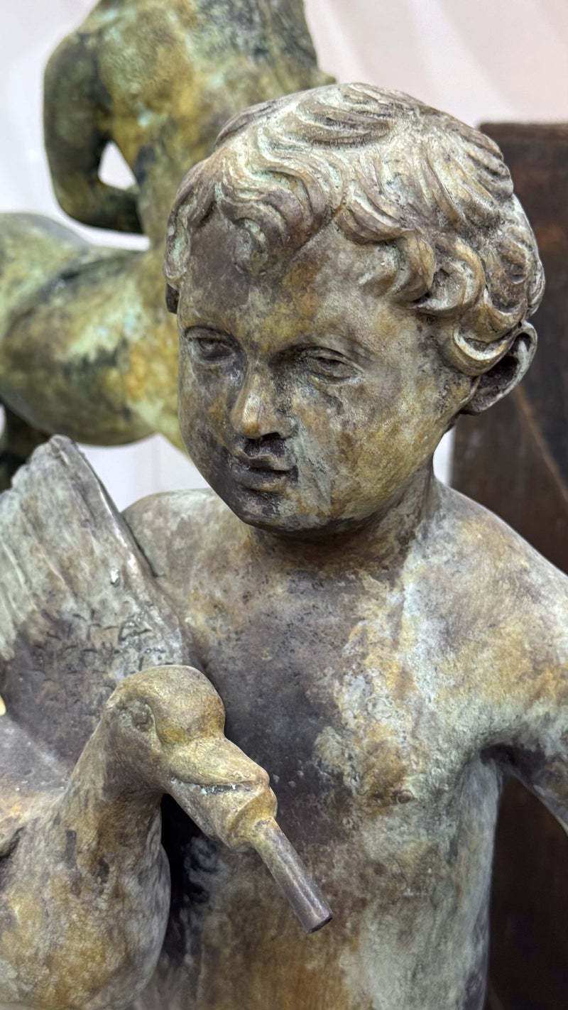 Putti Children Bronze Statue in Pair