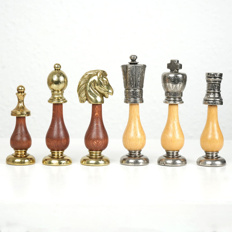 Arabesque Chess Set with Large Multifunction Leatherette Board by Italfama