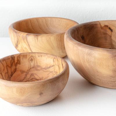 Handmade Olive Wood Bowl Set (6-Piece)