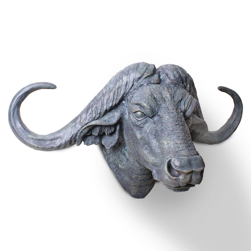 Buffalo Statue (Buffalo Head - Animal Wall Sculpture)